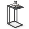 Costway C-shaped Side Table Metal End Table Grey