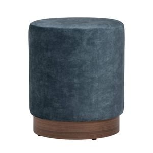 Modern Furniture AURA Ottoman 37.5cm - Sapphire & Walnut