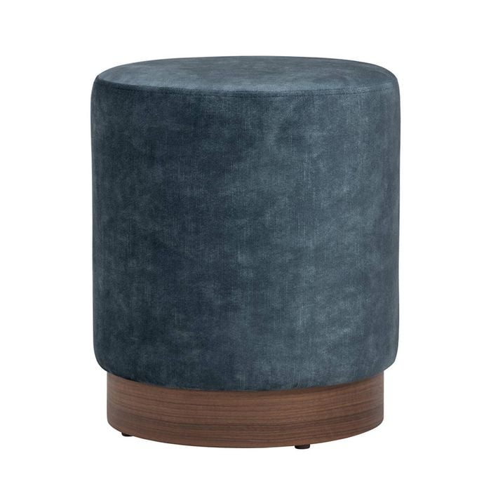 Modern Furniture AURA Ottoman 37.5cm - Sapphire & Walnut