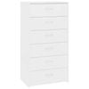 vidaXL Sideboard with 6 Drawers White Engineered Wood Storage Home Organiser