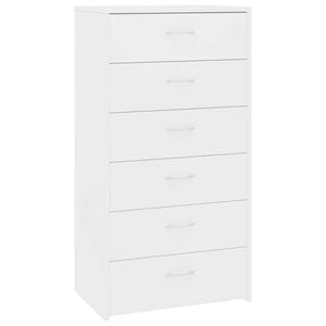 vidaXL Sideboard with 6 Drawers White Engineered Wood Storage Home Organiser
