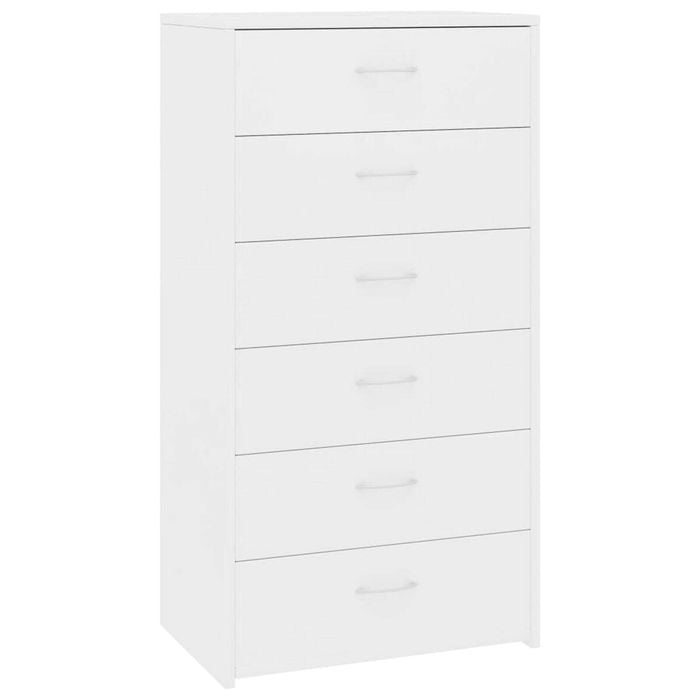 vidaXL Sideboard with 6 Drawers White Engineered Wood Storage Home Organiser