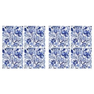 2x 4pc LVD Ceramic Coasters Hamptons Home/Kitchen Decor 9.5cm Square Blue