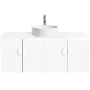 CIBO 1200mm White Mornington Wall Hung Vanity With White Basin And White Handles