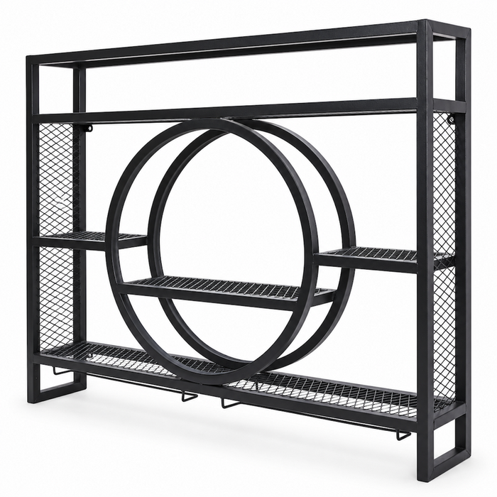 Alston 3-tier Industrial Wall Mounted Wine Rack Metal Liquor Bottle Display Shelves