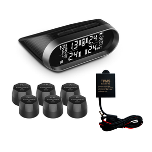 Promata Mata 2 Solar Tyre Pressure Monitor With Carbon Fiber Finish - 6 External Sensors - With Booster