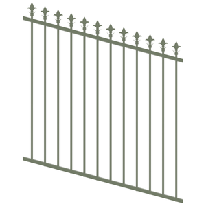 ProtectorAl 0350-1200W x 1200H Pale Eucalypt Spear Top Pool Fence Panel Raked Up to 15º