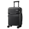 Wanderlite 20" Luggage Suitcase Front Pocket Travel Carry On Tsa Black