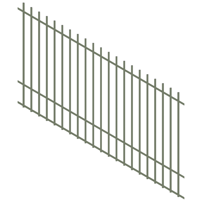 ProtectorAl 1201-2400W x 1500H Pale Eucalypt Radiator Pool Fence Panel Raked 16-30º