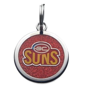 Afl Pet Id Tag - Gold Coast Suns - Engravable - 25mm Diameter