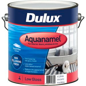 Dulux 4L Vivid White Low Gloss Aquanamel Enamel Paint - 4L