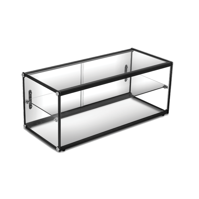 Exquisite Two Tiers Flat Glass Ambient Cake Display