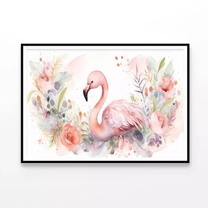 Painting Of a Greater Flamingo  Print 100% Australian Made 90x60cm  (Poster)