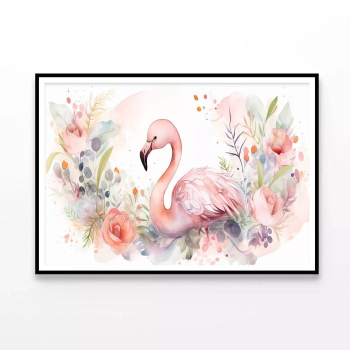 Painting Of a Greater Flamingo  Print 100% Australian Made 90x60cm  (Poster)