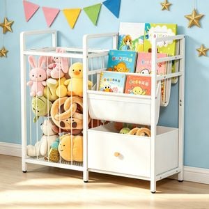 Ufurniture 2-in-1 Kids Storage Organizer Reversible 3-Tier Children Storage Unit White