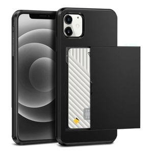 Hard Case Wallet Card Slot Cover - For Apple iPhone XR (Black)