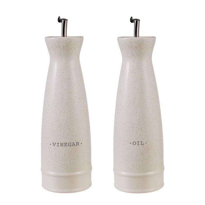 2pc Davis & Waddell Darley Stoneware Oil/Vinegar Dispenser 23.5cm - Cream