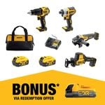 DeWALT 18V XR 5.0Ah 4 Piece Combo Kit DCZ409P2-XE