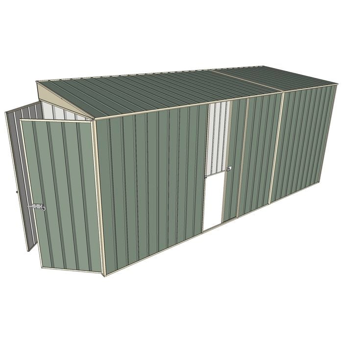 Build-a-Shed 1.5 x 4.5 x 2m Single Sliding Side Door Skillion Shed - Green