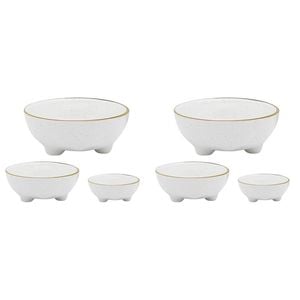 6pc Ecology Speckle Stoneware Nesting Bowl Tableware - Milk/Gold