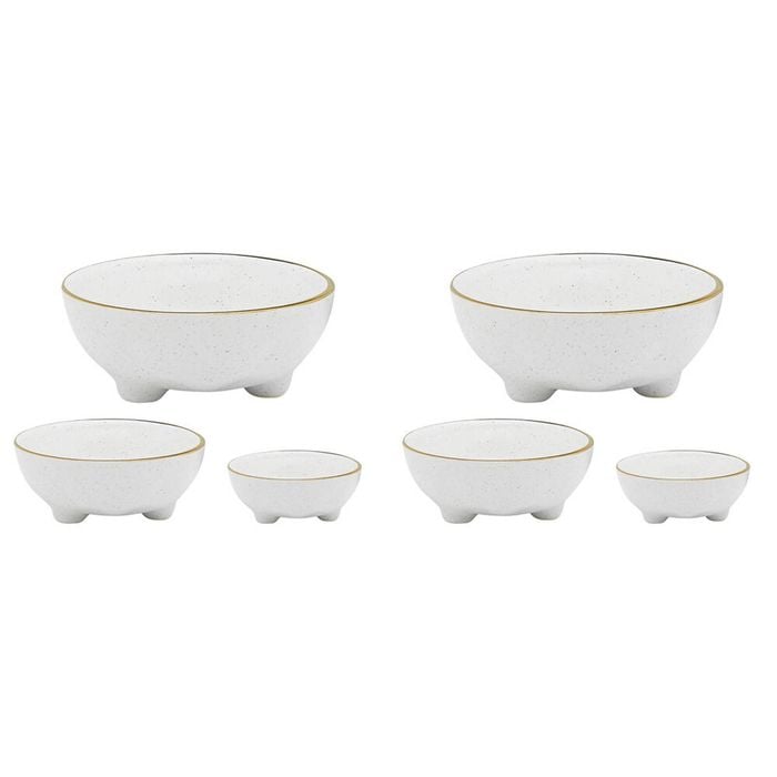 6pc Ecology Speckle Stoneware Nesting Bowl Tableware - Milk/Gold