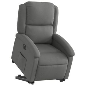 vidaXL Electric Stand up Recliner Chair Armchair Single Sofa Dark Grey Fabric
