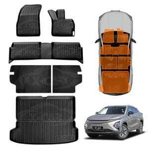 3D Floor Mats Boot Liner Set for Chery OMODA E5 All-Electric 2024-Onwards All Weather Heavy Duty Cargo Kick Mats Back Seat Cover