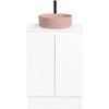 CIBO 600mm White Nordic Full Height Bathroom Vanity with Pale Pink Countertop Basin