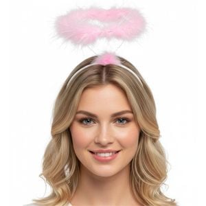ANGEL HEADBAND Fairy Halo Hair Hoop Costume Dress Up Party Pink