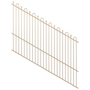 ProtectorAl 1201 - 2400 x 1800mm Primrose Raked 16-30º Loop And Spear Top Pool Fence Panel