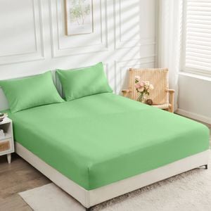 LINENOVA Bamboo 40cm Deep Pocket Bed Sheets Soft Fitted Sheet - King Single，Avocado