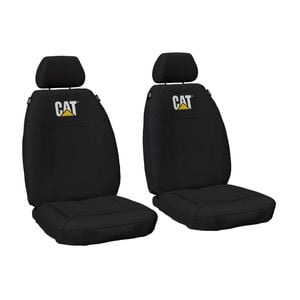 Official Caterpillar Heavy Duty Canvas Black Front Universal Car Seat Covers Cat Universal Fit