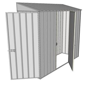 Build-a-Shed 0.8 x 2.3 x 2m Hinged Door Tunnel Shed With Single Hinged Side Door - Zinc