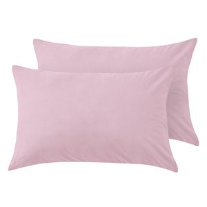 LINENOVA 2PCS 100% Cotton Pillow Cases Slip Cover Pillowcase - Dusty Pink Standard
