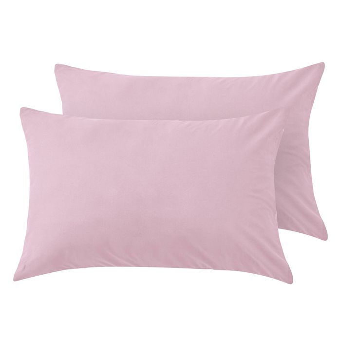 LINENOVA 2PCS 100% Cotton Pillow Cases Slip Cover Pillowcase - Dusty Pink Standard