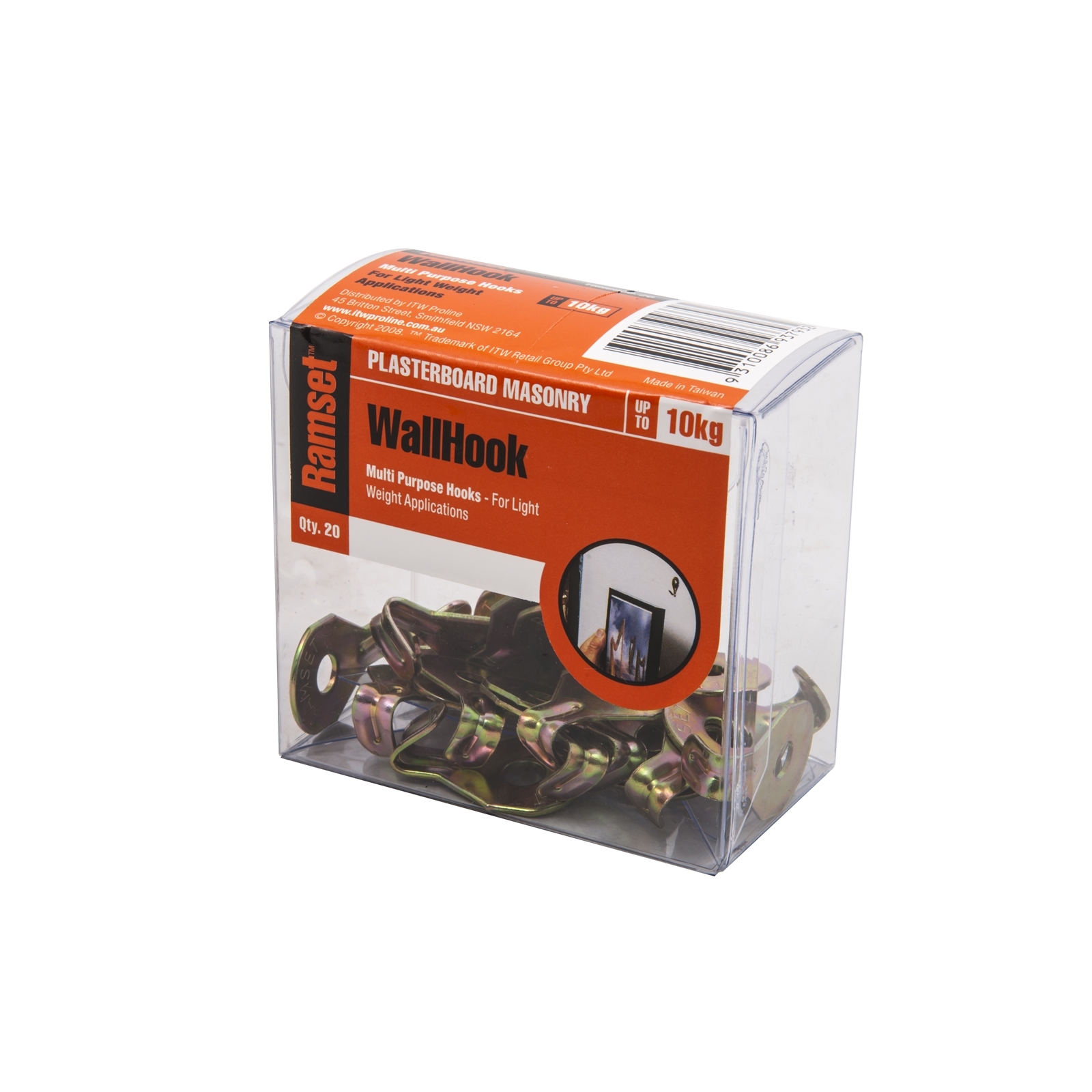 Ramset Heavy Duty Utility Wall Hooks - 20 Pack