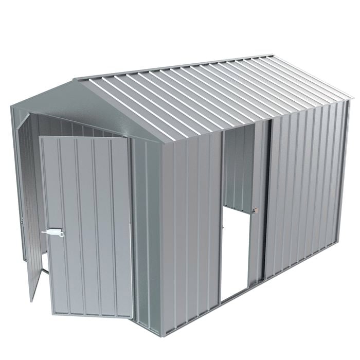 Build-a-Shed 2.3 x 3.0 x 2.3m Gable Single Sliding Side Door Shed - Zinc