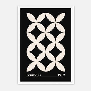 Galrie Bauhaus 1919 Geometric Abstract Art Print for Modern Decor, White Frame, A4 21 x 30cm (8 x 12inch)