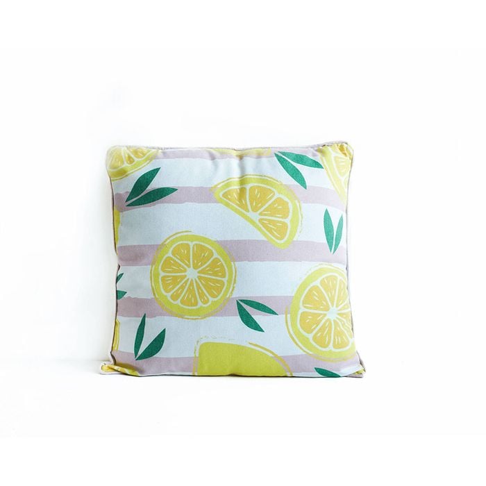Rayell Indoor Square Cushion Lemon Luxury Beige 45x45cm
