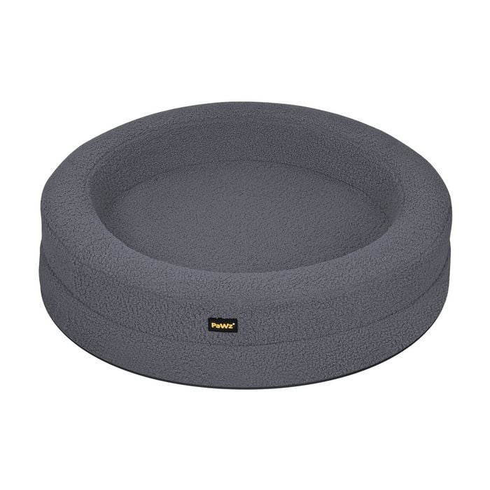 PaWz M Size Memory Foam Donut Dog Bed - Dark Grey