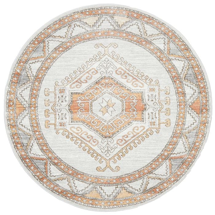 The Rug Connection Estate Caitlen Off White 240x240cm - Large Round Transitional Pet Friendly Indoor Rug