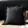 CottonMore 2pcs of 100% Cotton Black Waffle European Cushion Covers 65x65cm