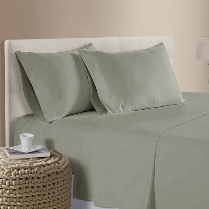 Bloomington 400TC Bamboo Cotton Premium Sheet Set 40cm Wall Taupe Double