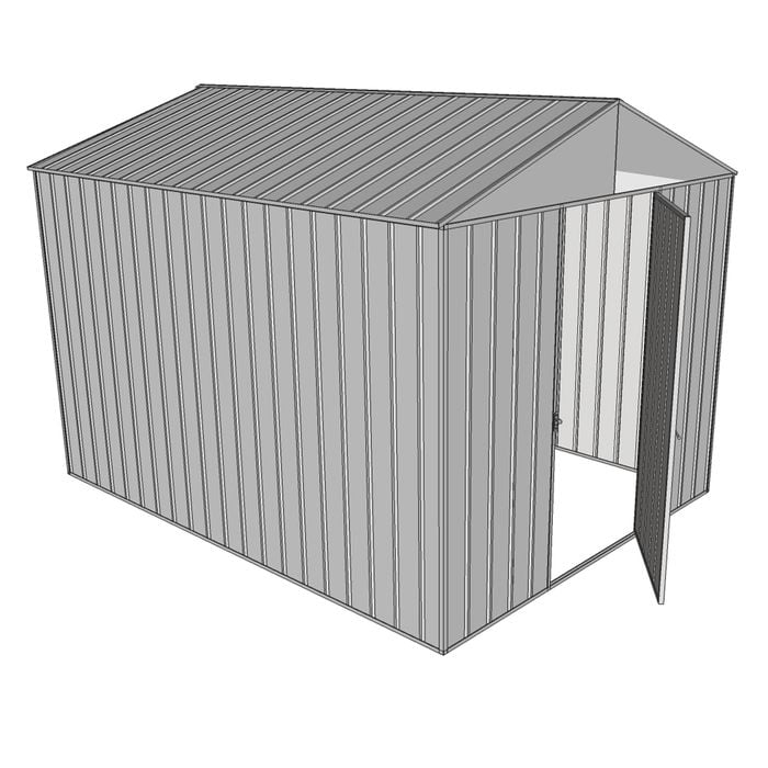 Build-a-Shed 2.2 x 3.0 x 2.3m Front Gable Single Hinged Door Deep Shed - Zinc