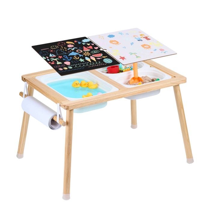 Vevor Kids Sensory Table Sand Water Play Table with 1 Paper Roll 3 Storage Bins