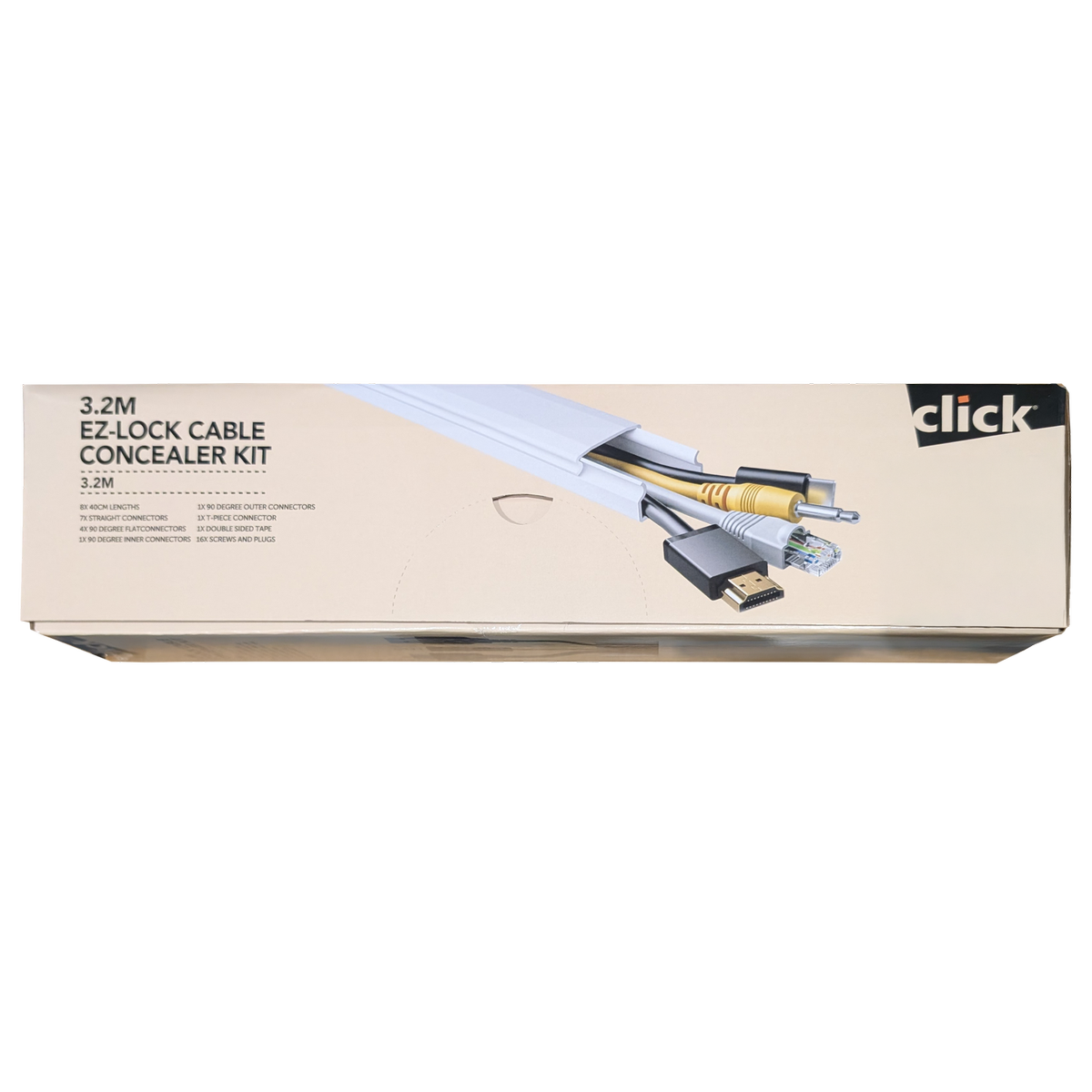 Click 13 x 30mm 3.2m Ez-Lock Cable Concealer Raceway Kit - Bunnings ...