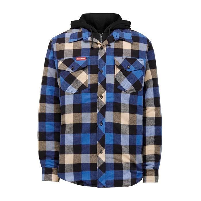 Hard Yakka Blue Flannel Quilted Shacket - Size L