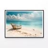 Boat Sits On the Golden Sand  Print 100% Australian Made 90x60cm  (Poster)