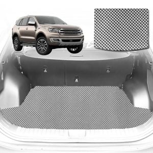 6D Diamond Car Boot Mat for Ford Everest UA2015-2021-(3rd Row seats up/7 seater)-Cargo Mat-Grey-Outback GT