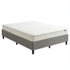 Zinus Queen Dark Grey Fabric Bed Base & Mattress Set, Essential Bonnell Inner Spring